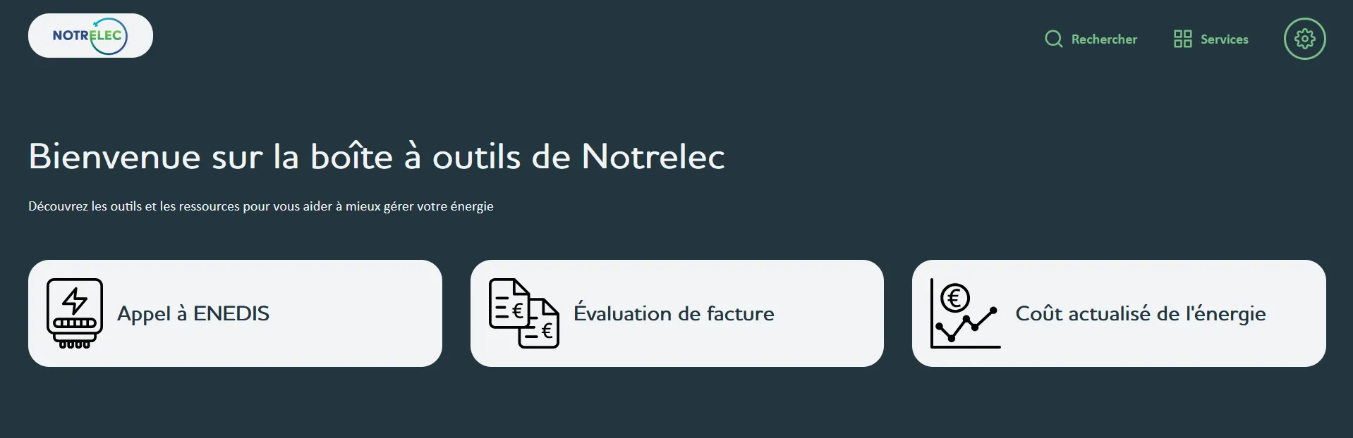 Capture d'écran de la toolbox